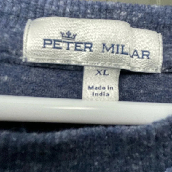 Peter Millar Jaspe Crewneck Pullover Sweater Men’s Size XL Heather Blue Sporty - Picture 4 of 8